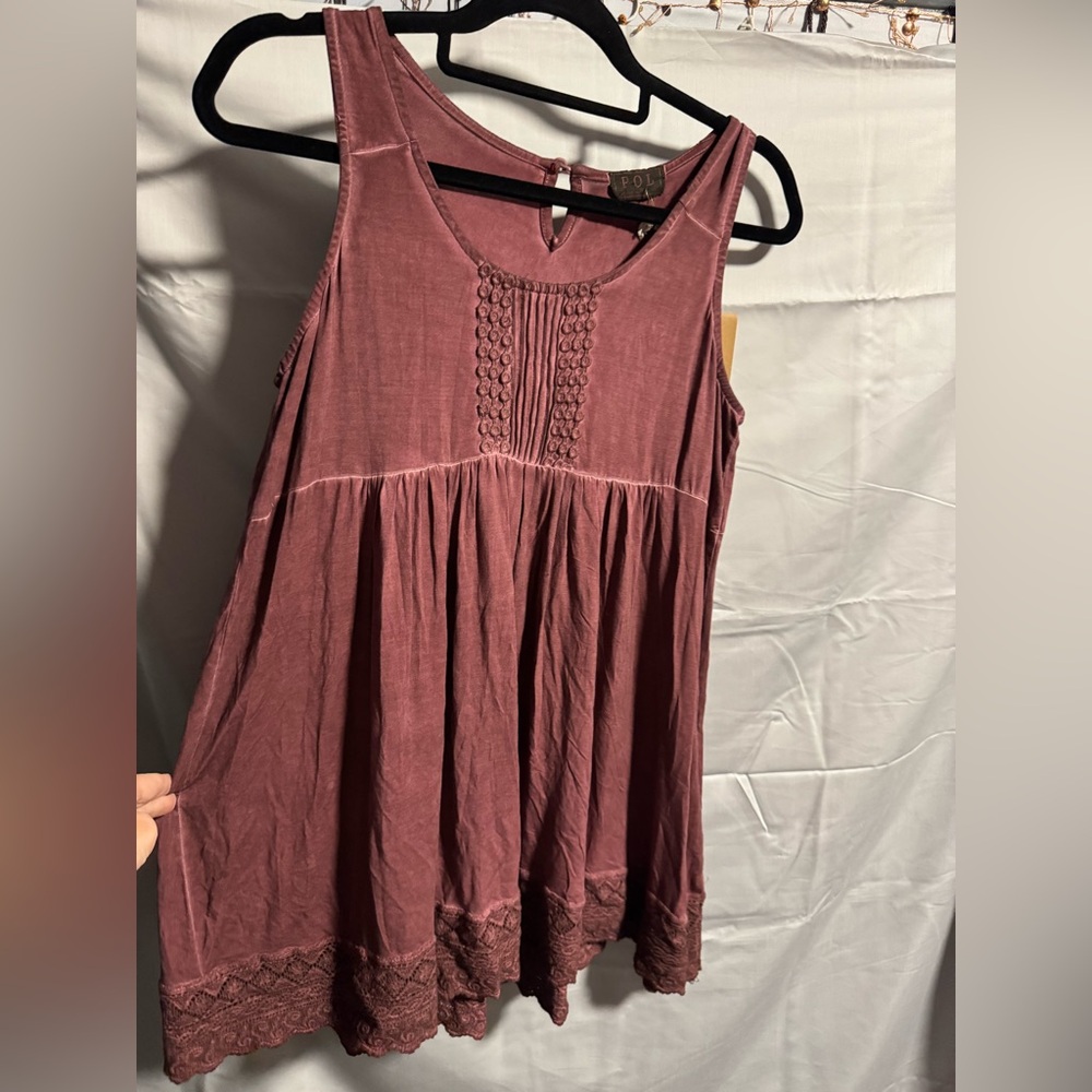 POL Burgundy Tank Blouse